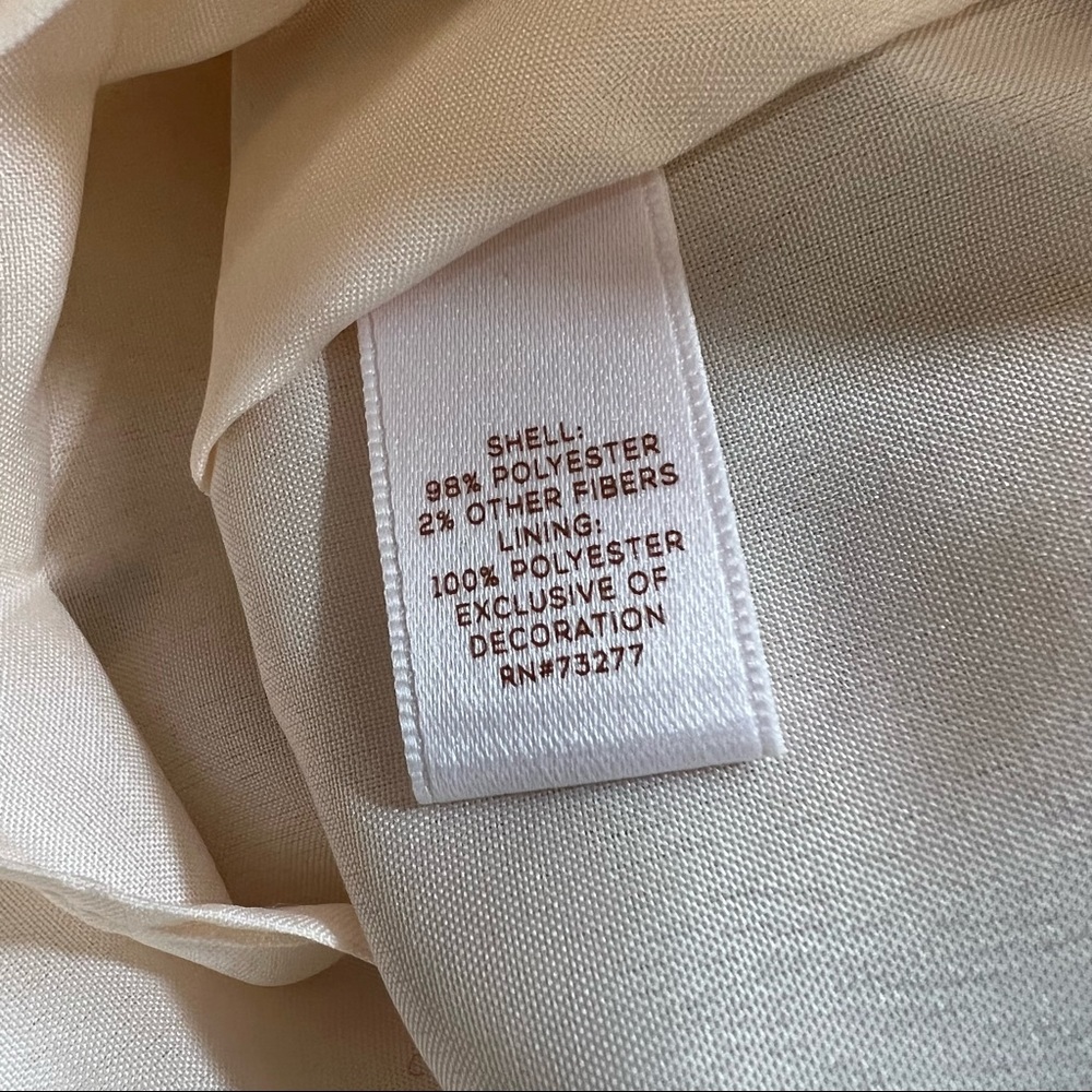 LC Lauren Conrad Peach Blush Floral A Line Dress Gold Metallic Thread De… - Picture 7 of 9